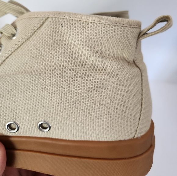 Mutual Weave Men's Canvas Khaki Feelon Memory Foam Lace-up Sneakers, Sz 10.5 - Picture 14 of 16